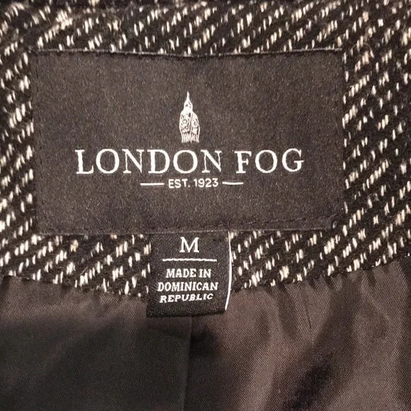 London Fog Black And White Single Breasted Coat Size Medium. EUC - Picture 3 of 6